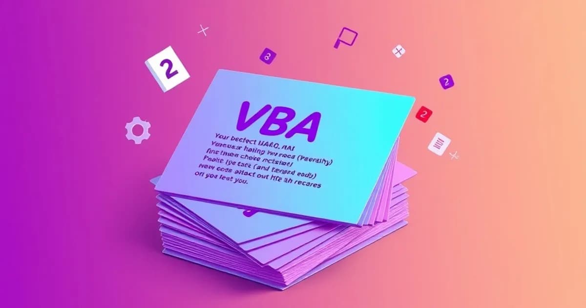 Macros and VBA flashcards - study with AI flashcards and spaced repetition