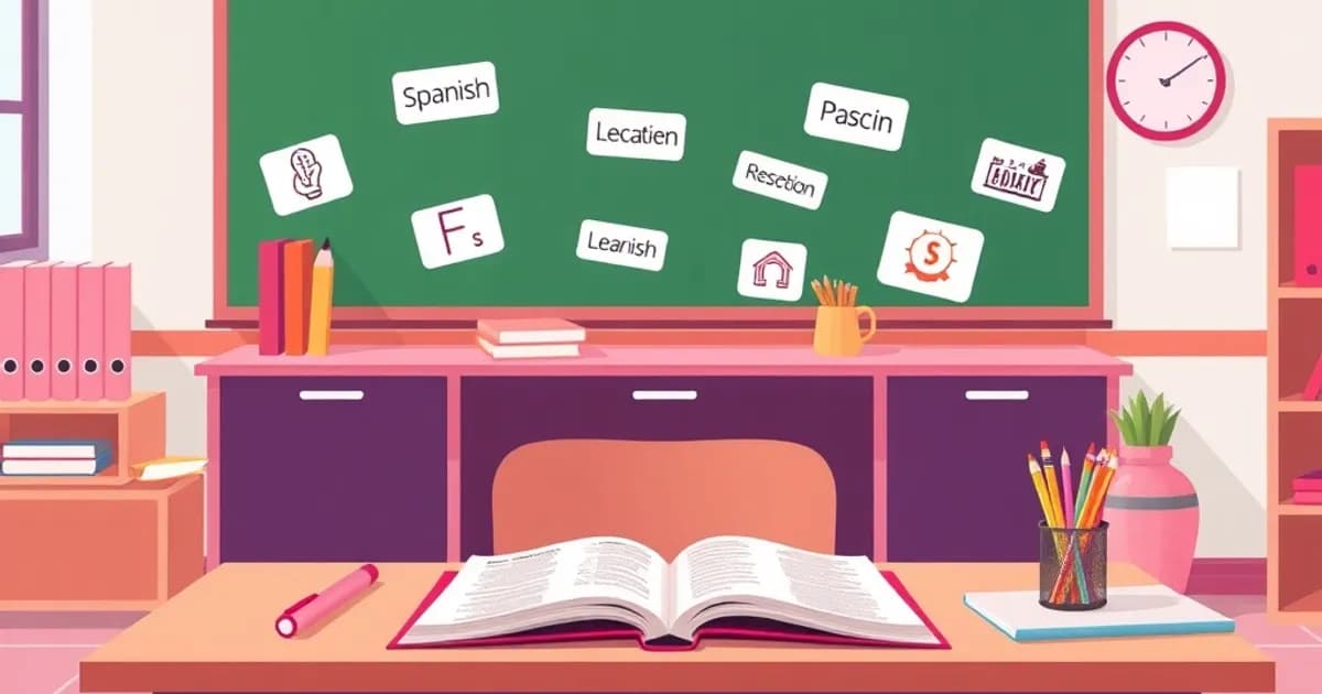 Spanish classroom vocabulary - study with AI flashcards and spaced repetition
