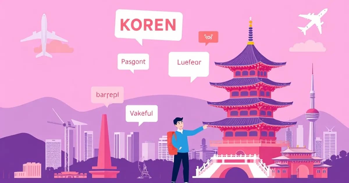 Korean travel vocabulary - study with AI flashcards and spaced repetition