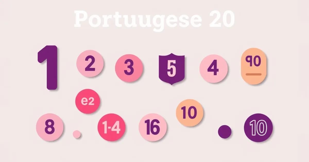 Portuguese numbers 1-20 - study with AI flashcards and spaced repetition