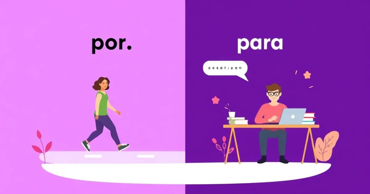 Spanish por vs para - study with AI flashcards and spaced repetition